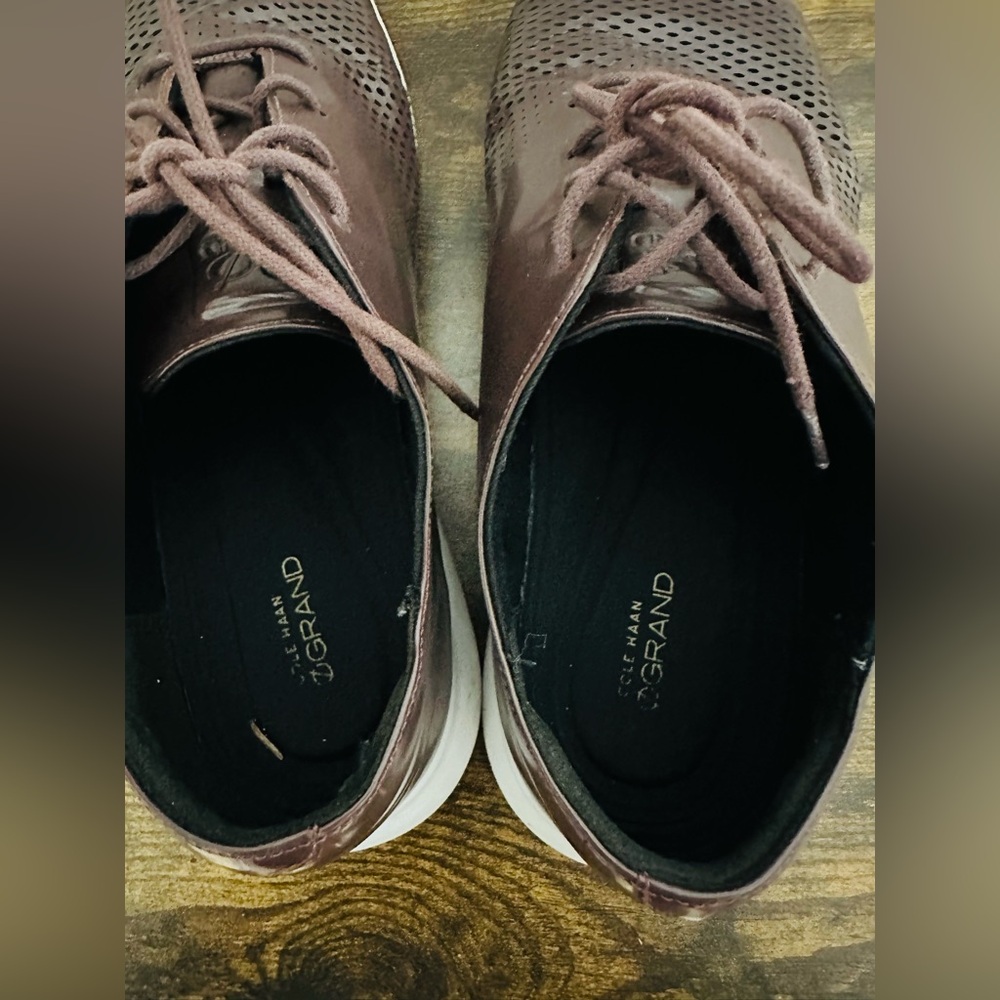 Cole Haan 2. ZeroGrand Laser Wing Oxford Shoes Dark Maroon/Plum Womens Size 8,5 - Picture 7 of 11